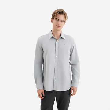 【Urban Explorer】男裝-彈性牛津布長袖襯衫-灰色