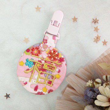 春霞白兔大福-2色可選。圓形平安符袋 (可繡名字)