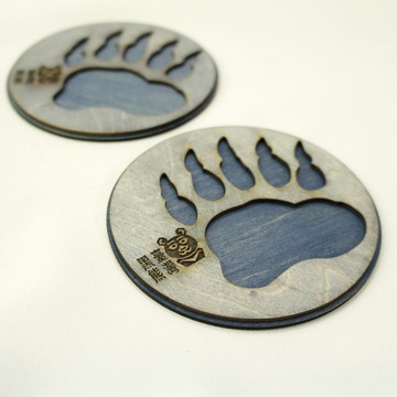 動物腳印杯墊-台灣黑熊