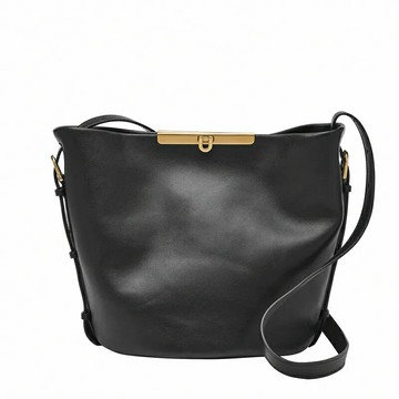 送禮首選★FOSSIL Penrose 真皮側背水桶包-黑色 ZB1865001【美國時尚品牌】 附防塵袋+提袋【全館滿額折價★FOSSIL全系列包夾送美妝蛋】