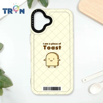 TRON IPhone 16 PLUS 吐司麵包君心情系列 防摔太空載具殼 透黑 軟硬 手機殼