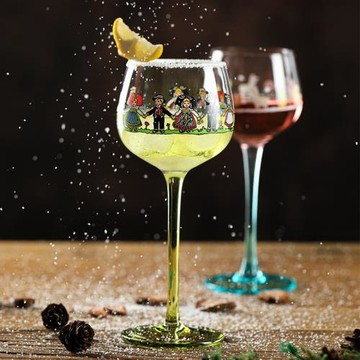 水晶玻璃高腳杯北歐ins阿爾薩斯小人杯 果酒香檳杯小眾紅酒杯批發