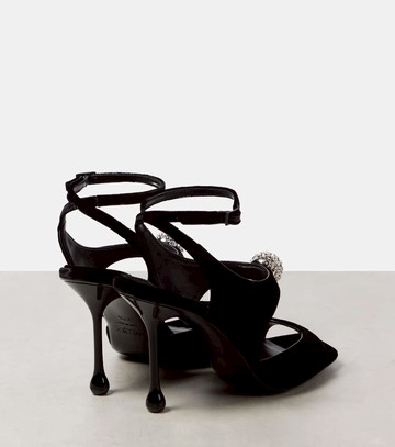 Jimmy Choo Orb 95 embellished velvet sandals