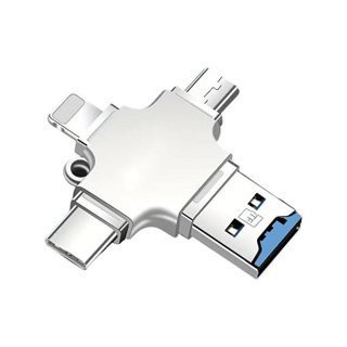 OTG手機讀卡機（免app直接讀取） 四合一讀卡器 轉接器 十字隨身碟 手機U盤 高速儲存|【APP下單6% 】