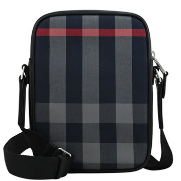 BURBERRY 8084062 PADDY 經典格紋帆布斜背方包/記者包.深藍