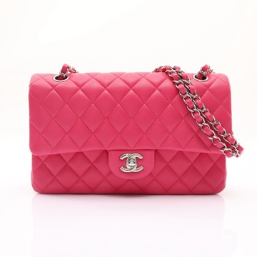 CHANEL 香奈兒 COCO 25 肩背包 菱格紋 粉色 羊皮 銀扣 A01112 【二手名牌BRAND OFF】