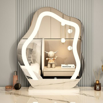 APP下單享點數9% 梳妝臺云朵化妝鏡臺式led燈鏡子梳妝桌臥室智能梳妝鏡帶燈ins風