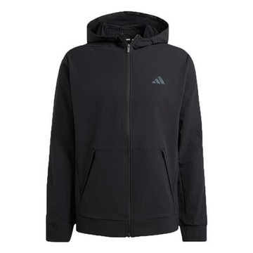 【下殺】Adidas 連帽外套 男裝 保暖 排汗 黑【運動世界】IN5607