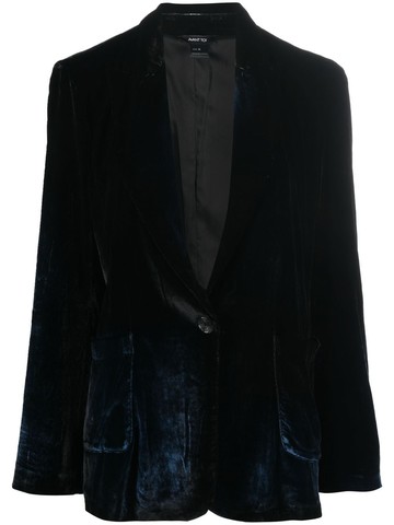 Avant Toi - single-breasted velvet blazer - women - Viscose/Acetate/Silk/Elastane/Polyester - L - Blue