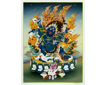 六臂瑪哈卡拉唐卡 – 佛法的 fierce 守護者與障礙的消除者 | 手