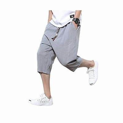 Sanmio サルエルパンツ メンズ ハーフ ワイド ステテコ ショート 麻 夏 しちぶ丈 七分丈 クロップド ファッション グレー Xl 通販 Lineポイント最大get Lineショッピング