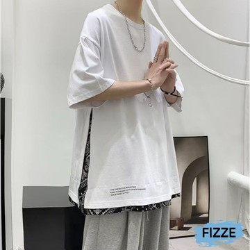 多層次穿搭T恤 拼接T恤假兩件 短袖  男生短袖T恤夏季衣服 韓版T恤 男生衣服(ATSF224)【Fizze】