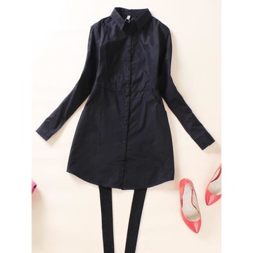 秋冬季加絨襯衫女中長款保暖加厚韓版顯瘦純棉打底襯衣上衣外套