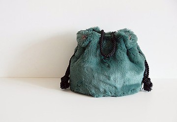 數量有限！2way Luxury Eco-Fur Marine Bag Antique 綠