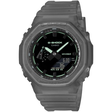 CASIO G-SHOCK 午夜霓虹霧面八角造型計時錶/黑/GA-2100K-1A