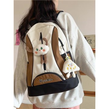 書包女韓版小眾設計感大容量初中生背包高中大學生旅行撞色雙肩包