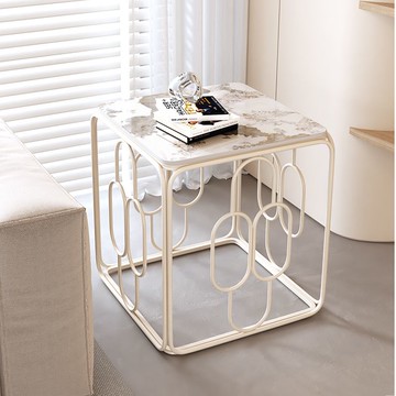 公司貨 免運 巖板沙發邊幾創意新款家用客廳小茶幾簡約現代臥室床邊桌子床頭櫃 快速發貨