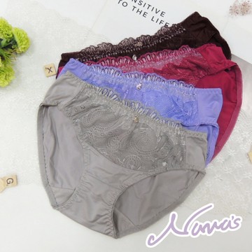 【露娜斯】輕熟佳人。華麗蕾絲舒適貼身三角內褲【灰/紅/紫/咖啡】P9878