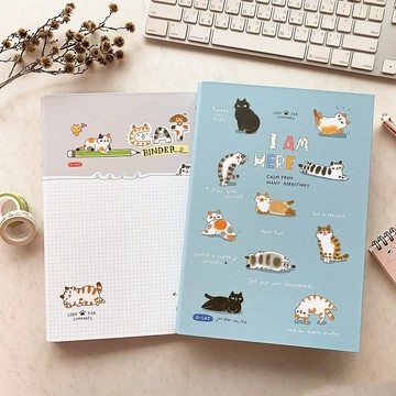 O-CAT－貓咪彩印細板孔夾 (26孔)。JBN-218。