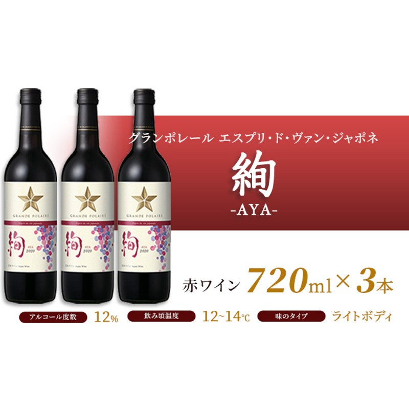 ワイン　LINEショッピング　720ml）赤ワイン　ジャポネ　6本セット（各1本　エスプリ　-AYA-、泉　赤・白　グランポレール　-SEN-　絢　岡山ワイナリー　ド　サッポロビール　ヴァン　白ワイン