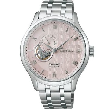 SEIKO 精工 Presage 日式庭園 時尚櫻花小鏤空機械錶-男錶(SSA465J1)41.8mm SK008