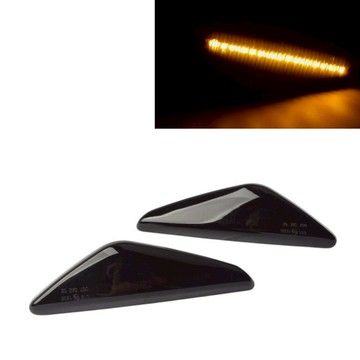 卡嗶車燈 適用於  BMW E46 2D CI 03 04 05 06年 燻黑殼 光柱 流光 側燈 現貨 一組價