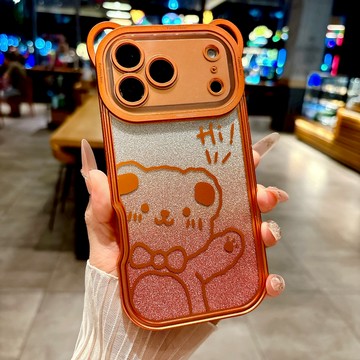 貓耳朵 手機殼 適用 iPhone 17 Air 16 15 14 13 12 11 Pro max 保護殼 附閃粉卡紙