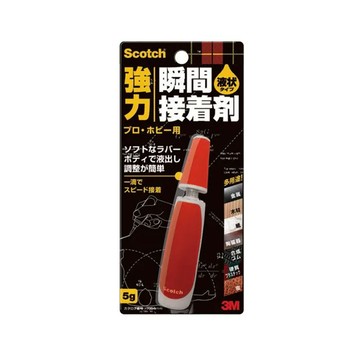 3M Scotch 強力瞬間接著劑 液體型 5g - 適用於紙類、板片磚體及陶器等表面  1個