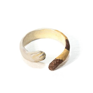 【Palnart Poc 官方正品｜4F】4FRN003GD 三花貓麥克貓掌 戒指｜日本製 肉球尾巴Cat's Hand
