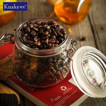 咖啡豆保存罐咖啡粉密封罐玻璃儲物罐玻璃瓶密封瓶收納罐空瓶子