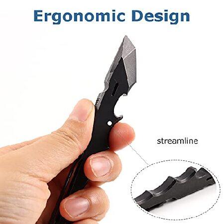 Titanium Pry Bar EDC Multi Tool with Bottle Opener Box Opener Clip Function (Black)並行輸入