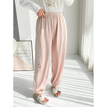 天鵝絨睡褲秋冬加厚大碼簡約胖MM寬松珊瑚絨休閑百搭家居長褲男女