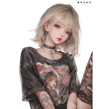 【10月新作5】07-094-0139 人物貼紙 輕龐克女孩