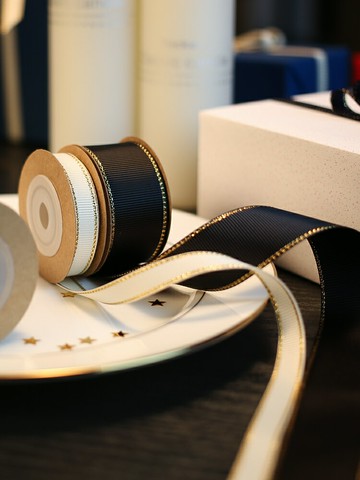 1cm螺紋帶金邊絲帶禮物包裝2.5CM寬絲帶圣誕節日生日蛋糕盒子包裝緞帶手工DIY禮品彩帶鮮花花藝絲帶綢織帶