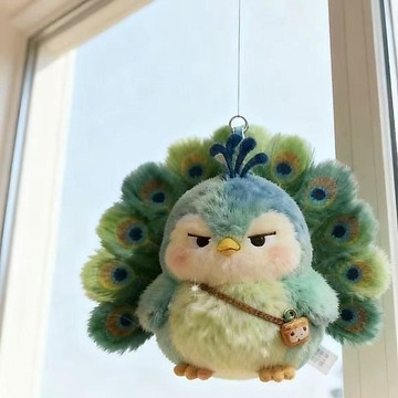 美拉德🎁孔雀娃娃 孔雀玩偶 開屏孔雀 孔雀公仔 畢業禮物 交換禮物 美拉德綠孔雀可愛高顏值玩偶揹包掛飾送禮便宜毛絨掛件