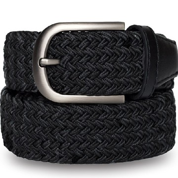 BLANC FLEUR 高級編織彈性腰帶  黑色  均碼
