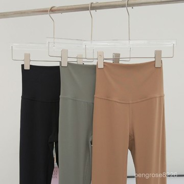 【優選精品】熱賣瑜伽長褲女純色裸感交叉高腰提臀緊身打底休閒健身時尚喇叭褲ins日韓風 QZIE