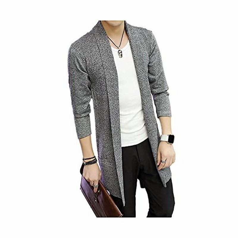 ゴスファング カーディガン メンズ ジャケット 長袖 ロングカーディガン 上着 前開き 大人 シンプル メンズ 春 秋 冬 グレー Xl Go06gyxl 通販 Lineポイント最大0 5 Get Lineショッピング