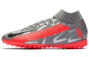 NIKE MERCURIAL SUPERFLY 7 ACADEMY TF TURF GREY RED
