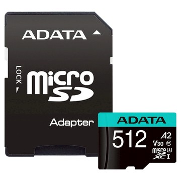 ADATA 威剛 Premier Pro microSDXC 記憶卡 UHS-I U3 A2 V30 100MB/s 附轉卡  512GB  1組