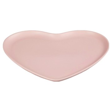 LE CREUSET 花蕾系列 心型盤  甜心粉  1個  32.1 x 27 x 2.1cm