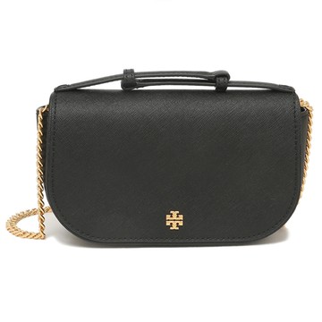 Tory burch - 雙TLOGO防刮皮革斜背鍊包 (黑)