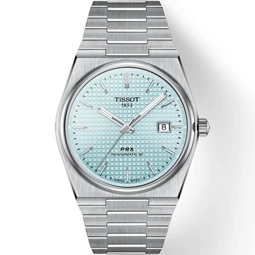TISSOT 官方授權 PRX系列 70年代復刻機械錶 開學新裝備-冰藍/40mm T1374071135100