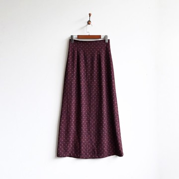 【蛋植物古著】秋高氣爽印花高腰古著長裙