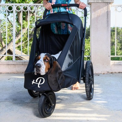 Petique ペティーク ブリーズ ペットジョガー BLACK ペットカート 3輪 折りたたみ 小型犬 中型犬 小動物 多頭飼い 犬 イヌ いぬ 猫  キャリー 散歩 お出かけ 旅行 | LINEブランドカタログ