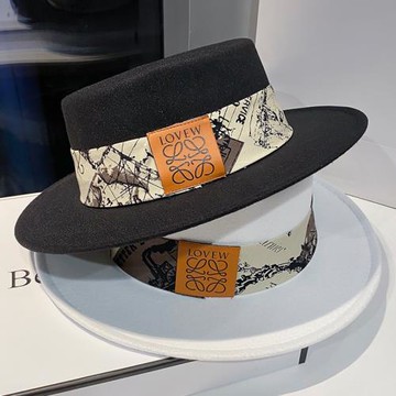 黑色帽子女冬季法式個性潮流字母平頂帽英倫風休閑時尚毛呢小禮帽