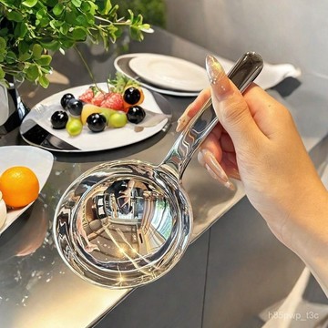 🔥臺灣24H🔥日韓風 高顔值 不銹鋼 短柄 大圓喝湯勺 大頭湯勺 食品級 加長分餐勺 家用勺子 大湯匙 大湯勺 RKIS
