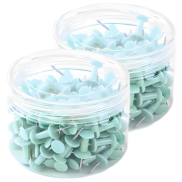 OTO 歐迪奧文具 美式工字型圖釘 23mm 蒂芬妮綠  300個  2盒