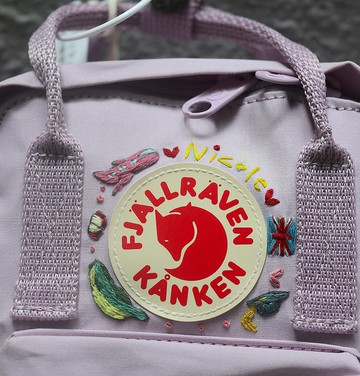 留學主題---台灣島嶼 英國旗 飛機 學士帽 Kanken Sling紫2.5公升