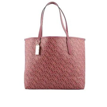 【COACH】City Monogram 標誌塗層帆布托特包(胭脂粉)